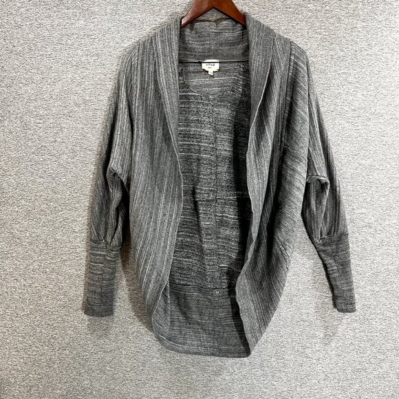 Wilfred Womens Cardigan Sweater Small Aritzia Gray Shrug Long Sleeve Open Front - Picture 12 of 13